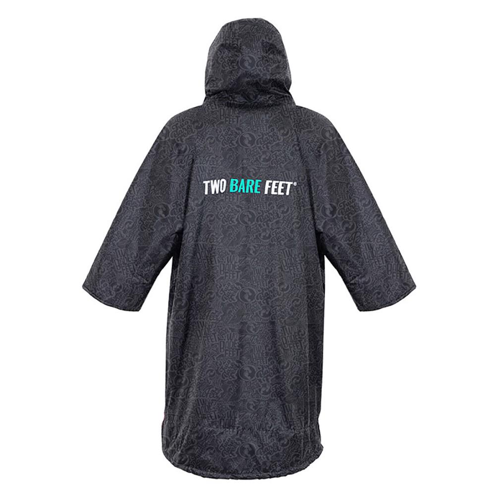 Two Bare Feet Weatherproof Classic Print 3 / 4 Sleeve Changing Robe - Black / Teal Extra Image 1